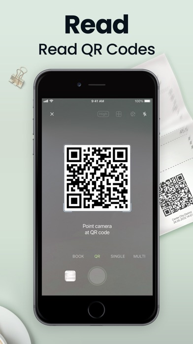 Screenshot illustrating: Read QR Codes with the Same App